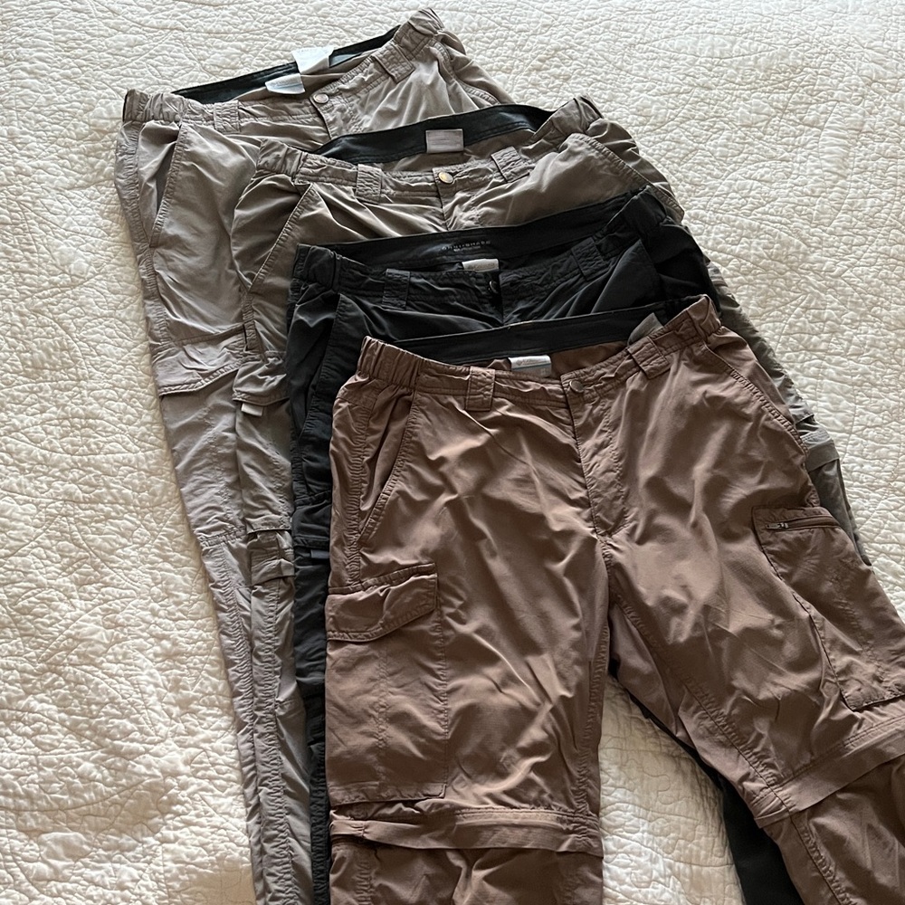 Group of 4 Pairs Columbia Men’s Cargo Outdoors Pants 32x32